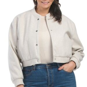 NWT Zara Bomber Jacket In Oatmeal Size Woman's XXL